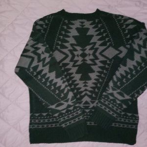 New Wonderly Green Empire Adore Texture Crewneck Sweater, size Large